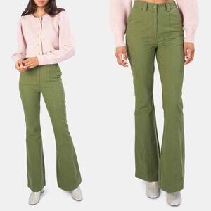 LoveShackFancy Meyerson High Waist Flare Pants Eucualypis Sz 8